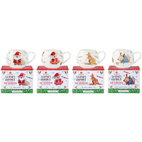 BARNEY SAVES XMAS MINI MUGS 4ASST