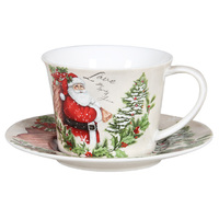 SANTA W/XMAS TREE 250CC CUP AND SAUCER