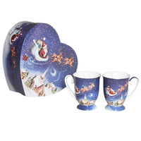SANTA SLEIGH RIDE MUG 2PC 280CC