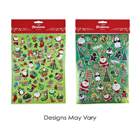 XMAS STICKER SHEET ASST SOLD QTY12