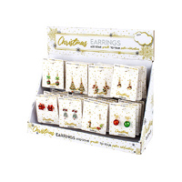 CRYSTAL CHRISTMAS EARRINGS 8ASST UN48