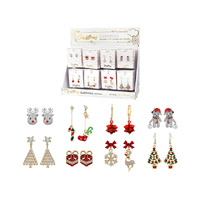 CRYSTAL CHRISTMAS EARRINGS 8ASST UN48