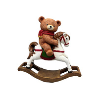 19X19CM BEAR ON ROCKING HORSE