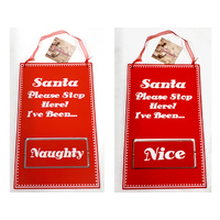 SANTA NAUGHTY OR NICE WOOD SIGN