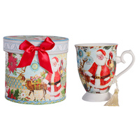 JOYFUL SANTA FOOTED MUG