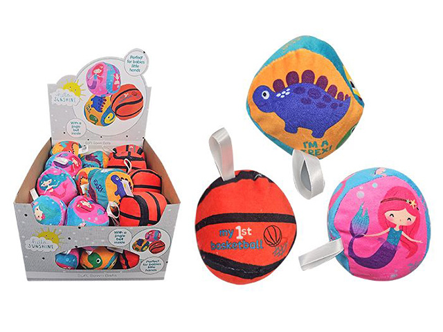 HELLO SUNSHINE SOFT SEWN RATTLE BALLS UN24