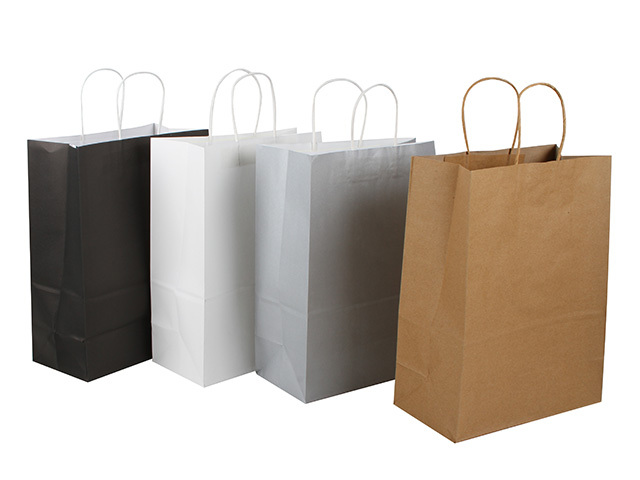 PLAIN GIFT BAG LARGE 4ASST 25.5X30CM QTY12