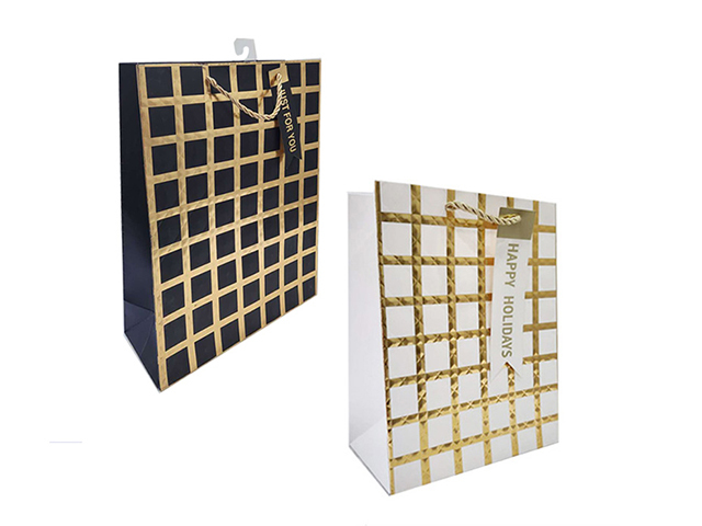 GIFT BAG EMBOSS+HOTSTAMPING 23*18*10CM SOLD QTY12