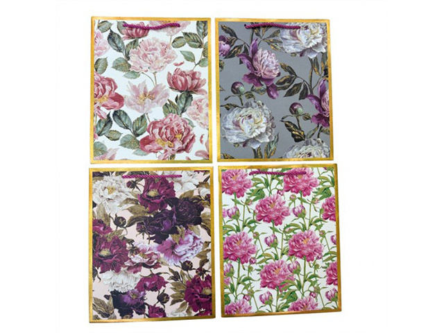 GIFT BAG HOT STAMPING 31X42X12CM LARGE 4ASST SOLD QTY12