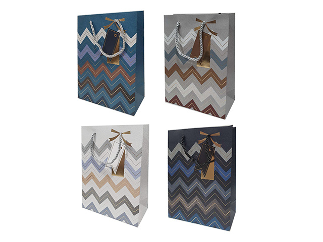 GIFT BAG WAVY 26X32X10CM LARGE SOLD QTY12