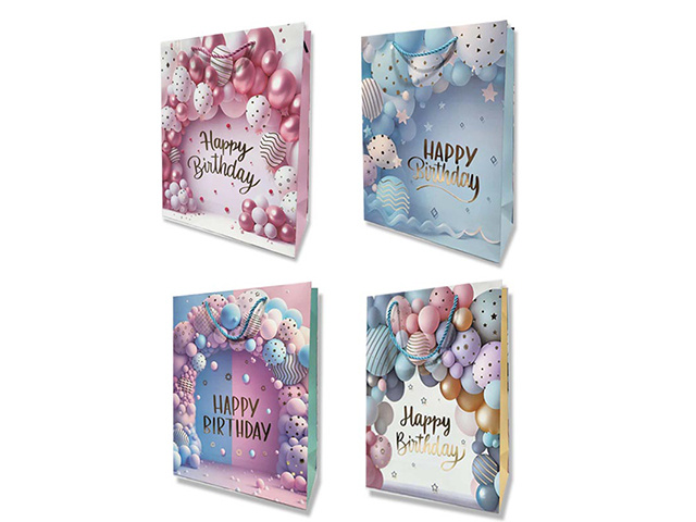 GIFT BAG BIRTHDAY BALLOONS 26X32CM SOLD QTY12