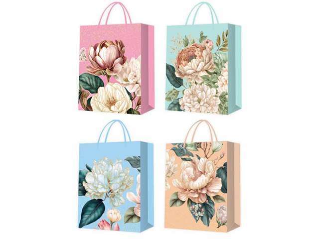 GIFT BAG 3D GLITTER 18X24X8.5CM QTY 12
