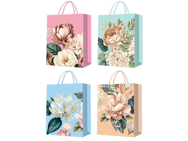 GIFT BAG 3D GLITTER 26X32X10CM QTY 12