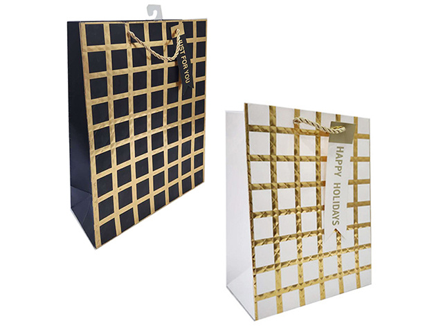 GIFT BAG EMBOSSED HOT STAMPING 33X45CM QTY 12