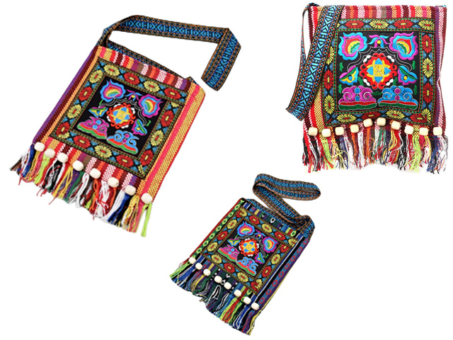 COTTON BAG SQUARE ZIPPER 25CMX24CM 3ASST QTY 6