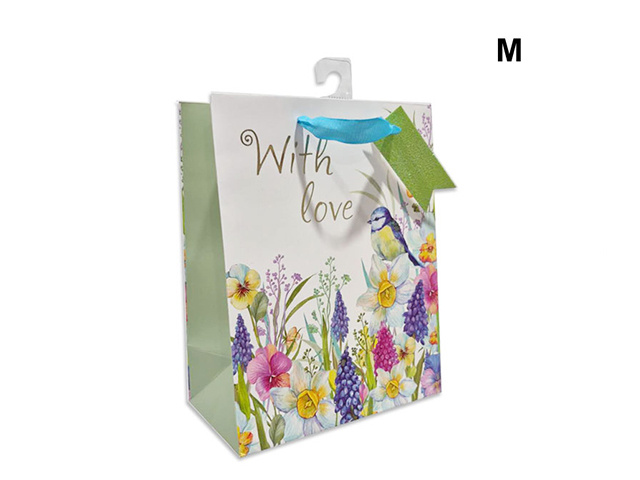 GIFT BAG BLUE WREN M 18X23X10CM QTY 12