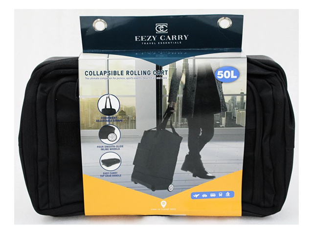 SHOPPING TROLLEY COLLAPSIBLE ROLLING 50L