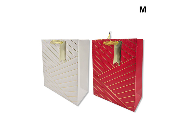 GIFT BAG EMBOSSED GOLD STAMP M QTY 12
