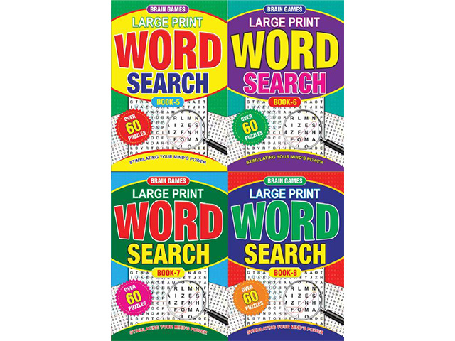 WORD SEARCH PUZZLE BOOK A4 LARGE PRINT SOLD QTY12