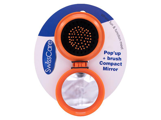 POP UP HAIR BRUSH WITH MIRROR SOLD QTY24