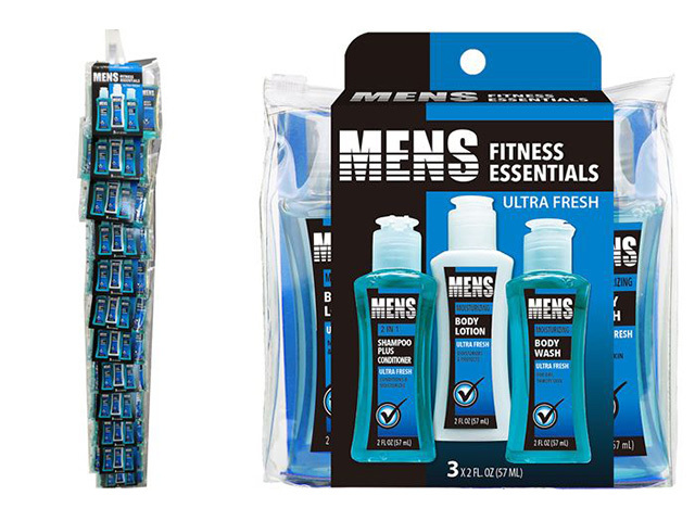 MENS TRAVEL KIT 59ML PACK OF 3 SOLD IN QTY12