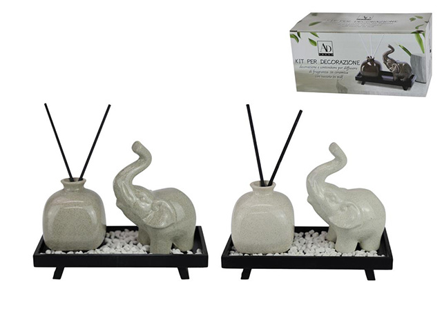 30X17CM ELEPHANT REED DIFFUSER 2ASST