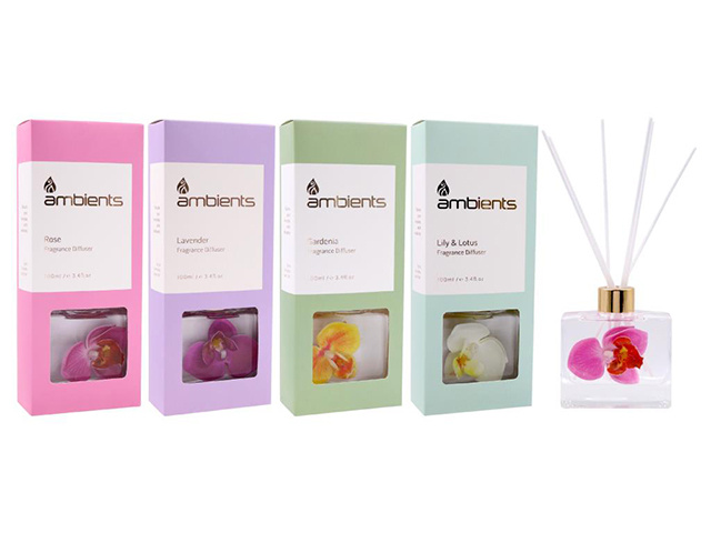 FLOWER RATTEN DIFFUSER 100ML 4ASST