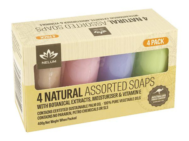 NELUM NATURAL SOAP 4PACK ASST 400G SOLD QTY6
