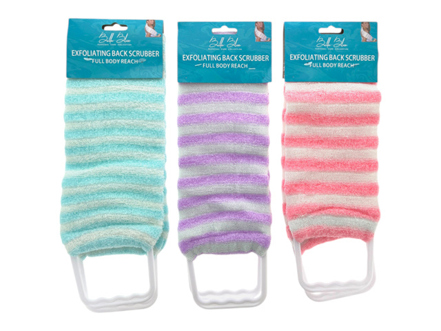 EXFOLIATING BATH BACK SCRUBBER 3ASST