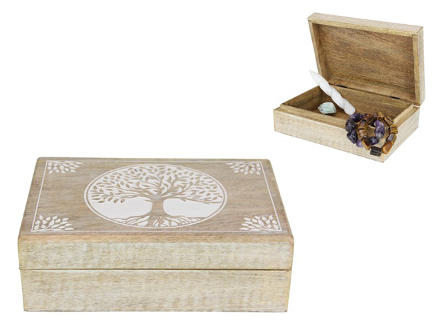 25X17CM TREE OF LIFE MANGO WOOD BOX