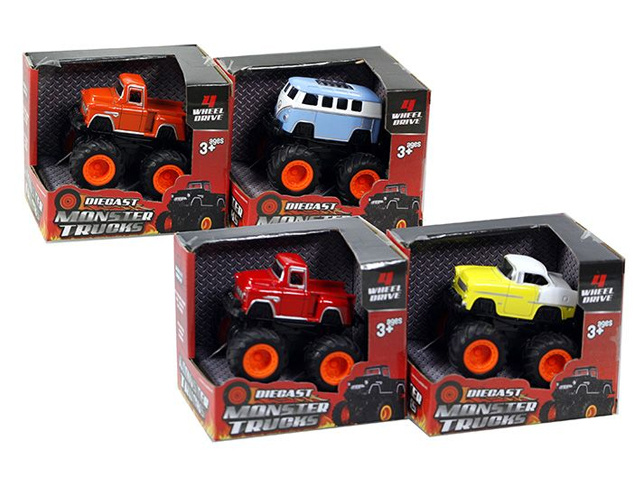 DIE CAST CAR BIG WHEELS 12CMX8CM 4ASST
