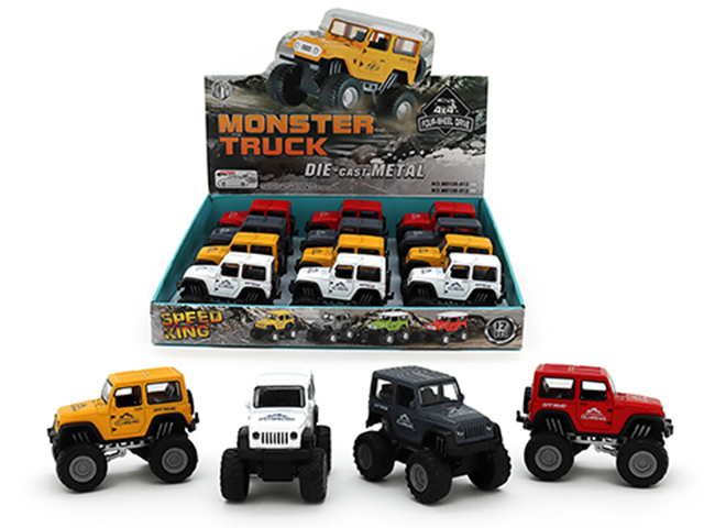 DIE CAST PULLBACK 4X4 JEEP 9CM UN12