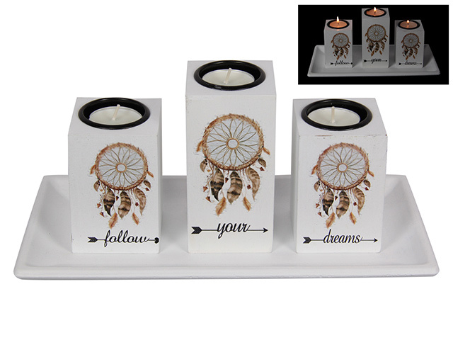 28CM FOLLOW YOUR DREAMS CANDLE HOLDER