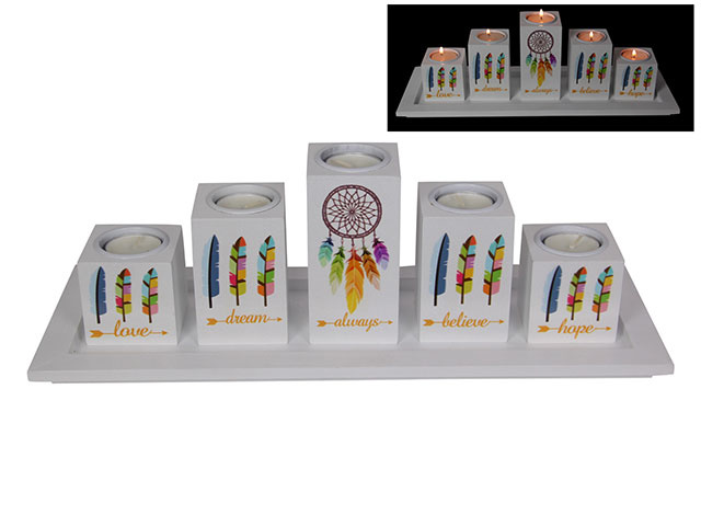 40CM FOLLOW YOUR DREAMS 5PC CNDL HLDR