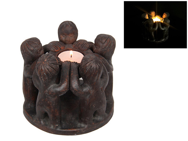 11CM TERRACOTTA CIRCLE OF FRIENDS T/LIGHT