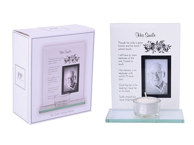 HIS SMILE TEALIGHT 	17x14x7cm