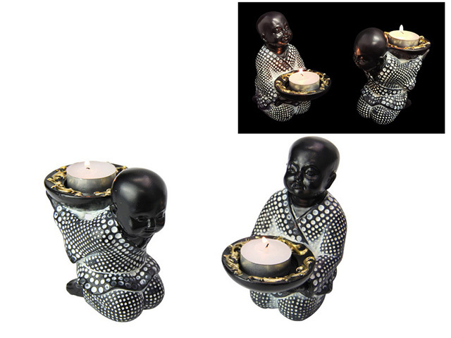12CM MONK W/ROBE TEALIGHT HOLDER 2ASST