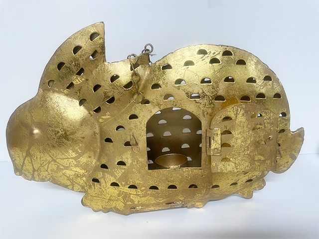 RABBIT CANDLE HOLDER GOLD GILDED 40x22CM