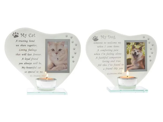 TEALIGHT DOG AND CAT 2ASST