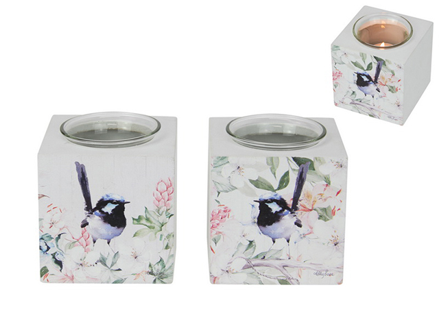 8X8CM MDF WREN CANDLE HOLDER 2ASST
