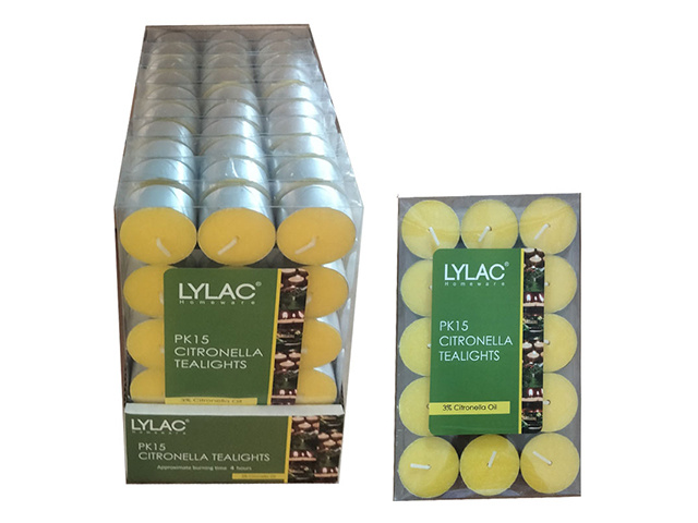 CITRONELLA TEALIGHTS CANDLES PACK 15 UN10