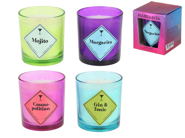 120G COCKTAIL CANDLE IN FROSTED FINISH 4ASST SOLD QTY8