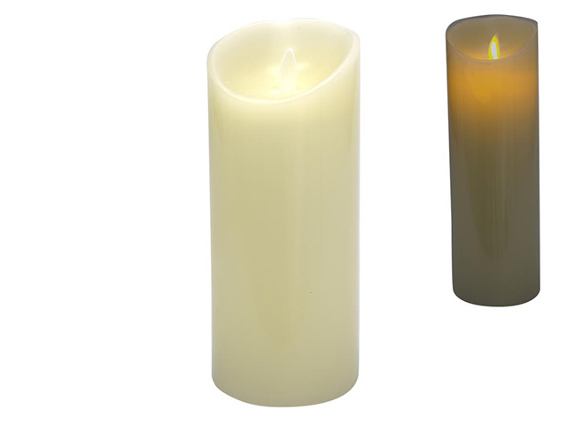 20CM WAX CANDLE W/LED FLICKERING LIGHT QTY 4
