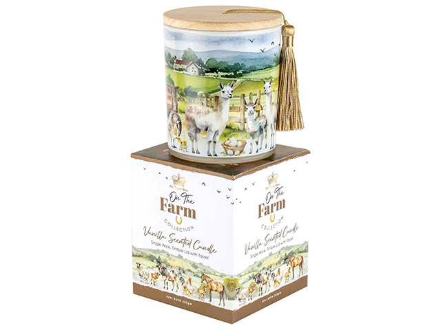 ON THE FARM LLAMA CANDLE VANILLA