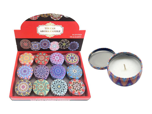 MOROCCAN THEMED CANDLE IN TIN UN12
