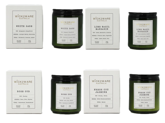 CANDLE JAR SOY GREEN 210G 4ASST