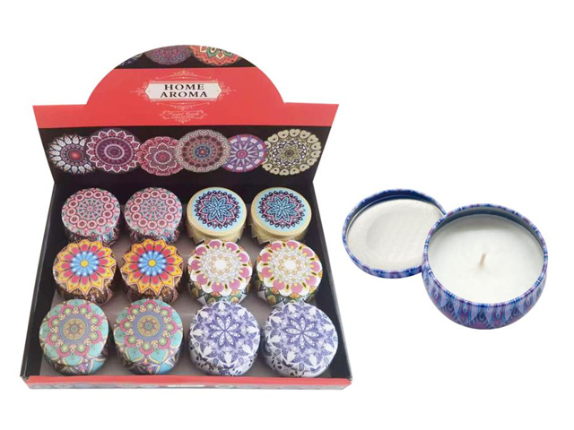 MOROCCAN THEMED CANDLE IN TIN LARGE UN12