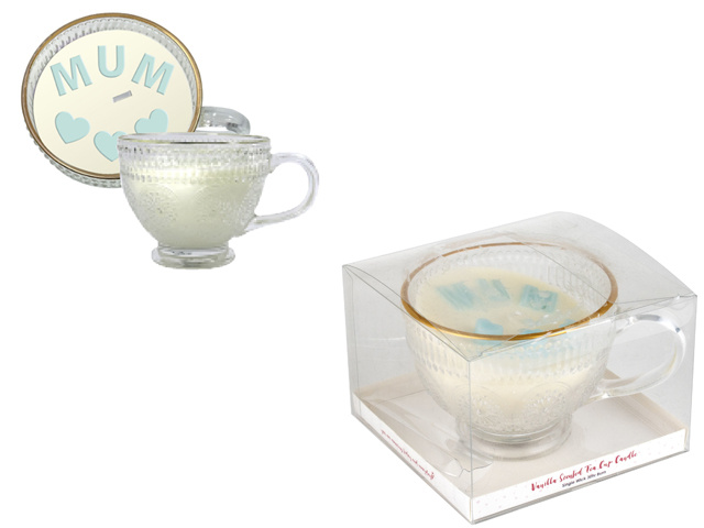 MUM TEA CUP CANDLE VANILLA 30HR
