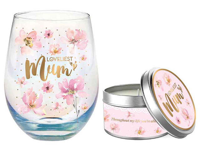 LOVELIEST MUM CANDLE STEMLESS SET 20HR VANILLA