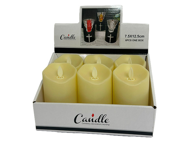 LED CANDLES 7.5CM X 12.5CM UN6
